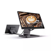 Load image into Gallery viewer, 15.6&quot;+11.6&quot; Dual Screen Till Machine Pos System All in One Touchable Cash Register Full Metal Smart Pos Device with Detachable Secondary Screen
